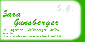 sara gunsberger business card